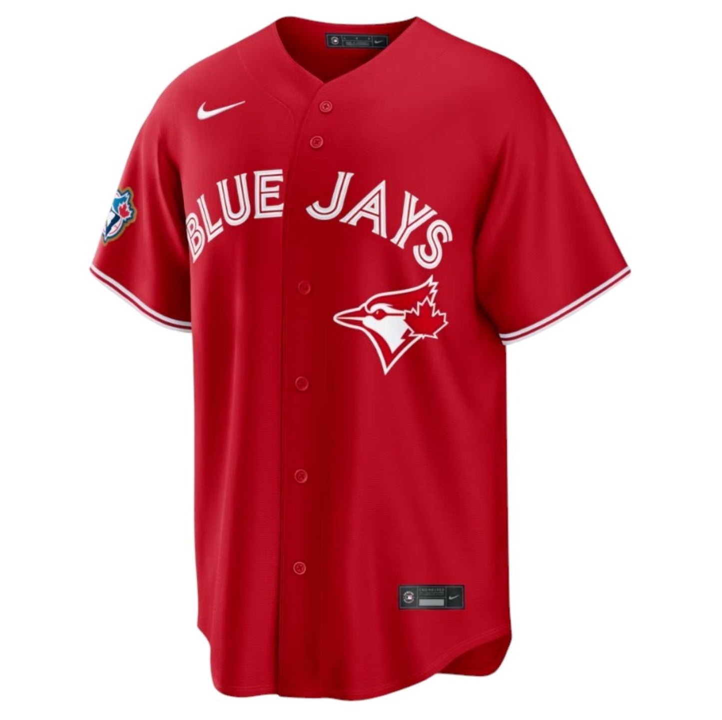 Nike Mens MLB Toronto Blue Jays Vladimir Guerrero Jr. #27 Canada Day 50th Anniversary Patch Stadium Jersey - Red