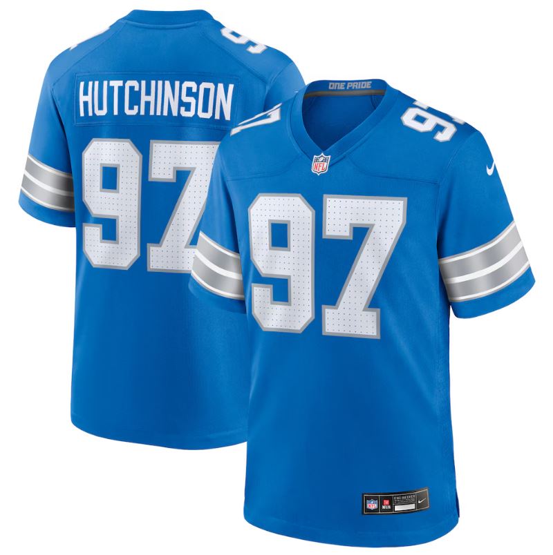 Men's Nike NFL Detroit Lions Aidan Hutchinson Game Jersey - Blue