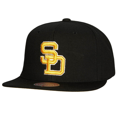 San Diego Padres MLB Mitchell & Ness Team Classic Snapback Coop - Black