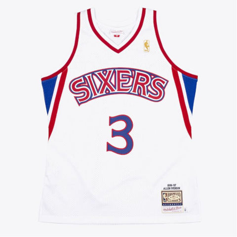 Mitchell & Ness Men's NBA Allen Iverson Philadelphia 76ers 1996/97 AUTHENTIC Jersey - White