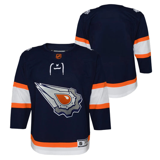 NHL Youth Edmonton Oilers Reversible 2.0 Alternate Premier Jersey - Navy/Orange