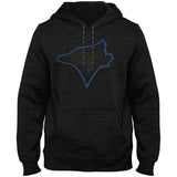 Toronto Blue Jays MLB Poly Express Twill Logo Hoodie - Black Melange - Back in Black