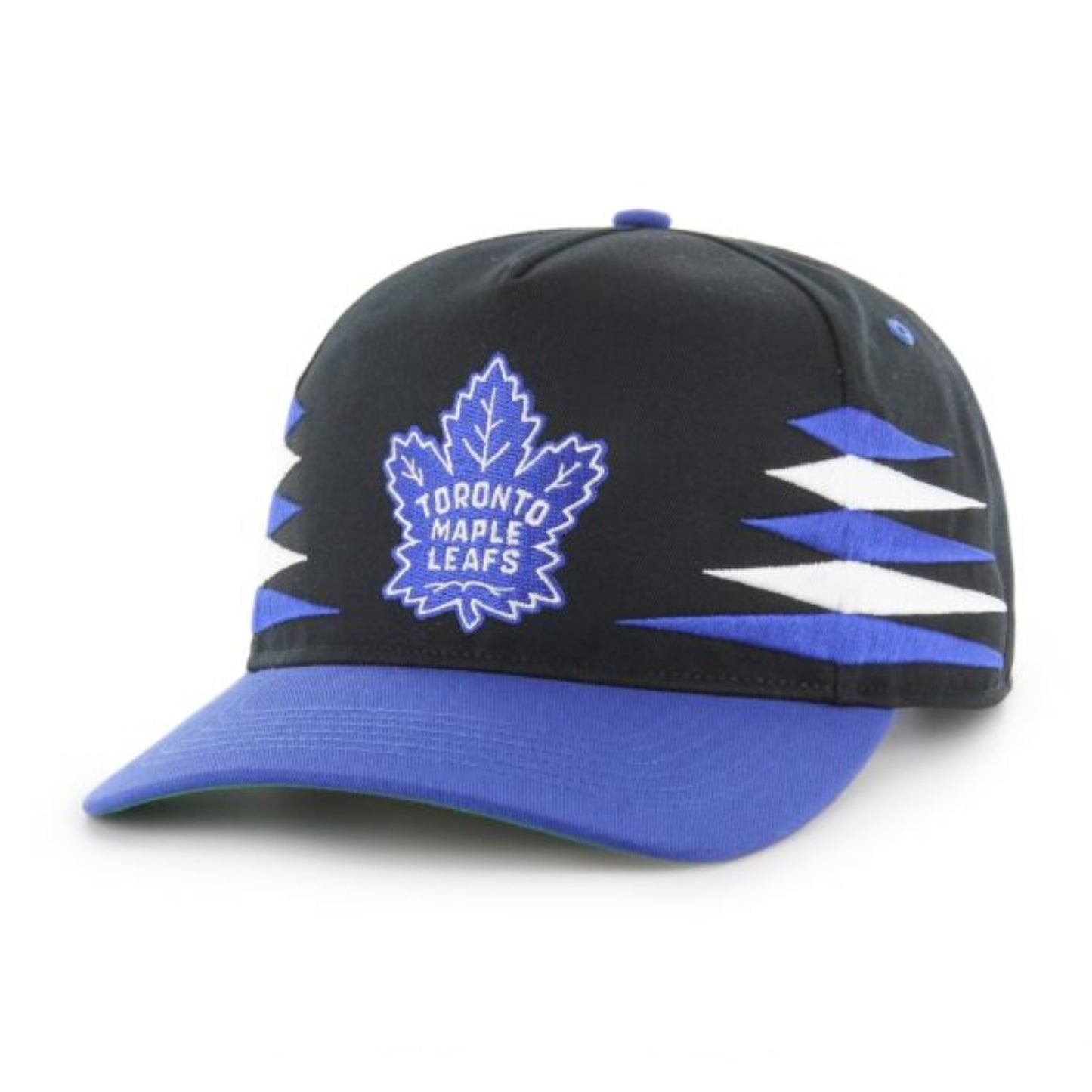 '47 NHL Toronto Maple Leafs Diamond Cut Hitch Snapback Hat - Black/Blue