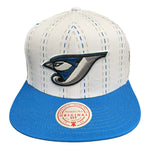 Mitchell & Ness MLB Toronto Blue Jays Triplin Two Tone Adjustable Snapback Hat - White/Blue