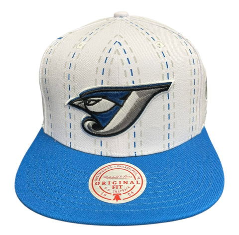Mitchell & Ness MLB Toronto Blue Jays Triplin Two Tone Adjustable Snapback Hat - White/Blue