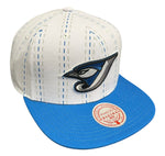 Mitchell & Ness MLB Toronto Blue Jays Triplin Two Tone Adjustable Snapback Hat - White/Blue