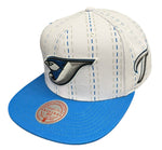 Mitchell & Ness MLB Toronto Blue Jays Triplin Two Tone Adjustable Snapback Hat - White/Blue