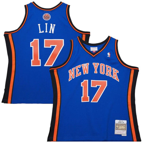 Mitchell & Ness NBA New York Knicks Jeremy Lin #17 2011-12 Hardwood Classics Swingman Jersey - Blue