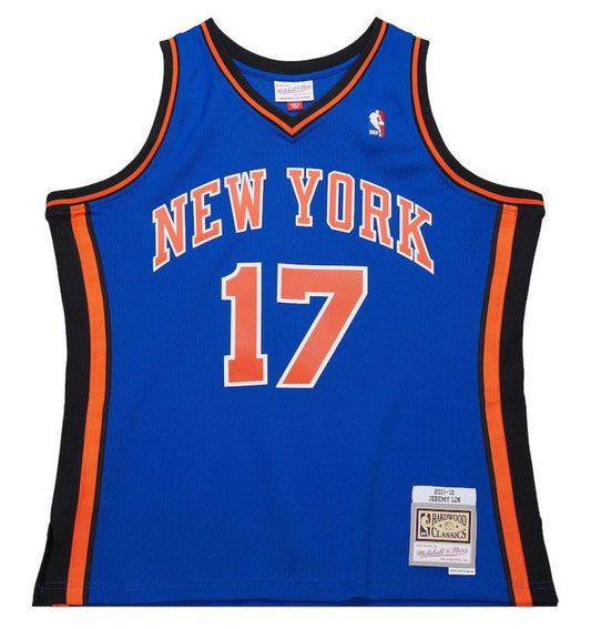 Mitchell & Ness NBA New York Knicks Jeremy Lin #17 2011-12 Hardwood Classics Swingman Jersey - Blue