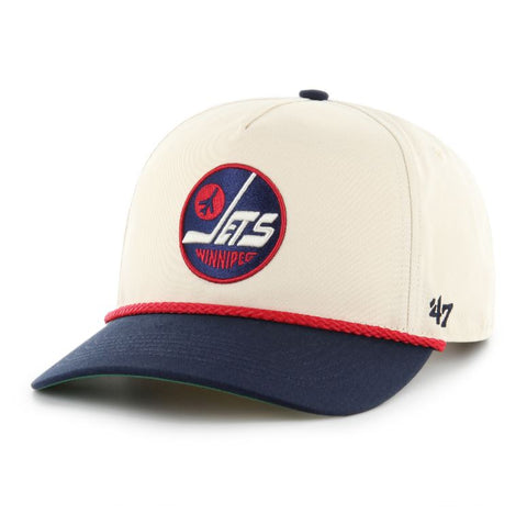 '47 NHL Winnipeg Jets Natural Rope TT Hitch Adjustable Snapback Hat - Beige/Navy