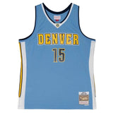 Mitchell & Ness Men's Denver Nuggets Carmelo Anthony #15 Royal Hardwood Classics Jersey, Small, Blue