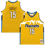 Mitchell & Ness NBA Denver Nuggets Nikola Jokic #15 2017-18 Hardwood Classics Swingman Jersey - Yellow
