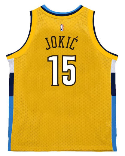 Mitchell & Ness NBA Denver Nuggets Nikola Jokic #15 2017-18 Hardwood Classics Swingman Jersey - Yellow