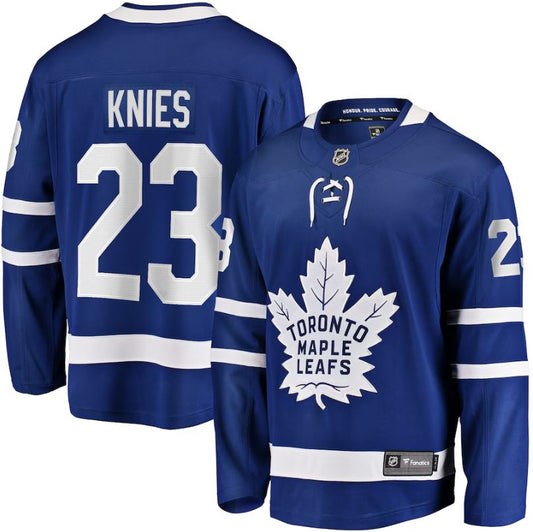 Fanatics Men's NHL Matthew Knies Toronto Maple Leafs Blue Premier Home Breakaway Player Jersey