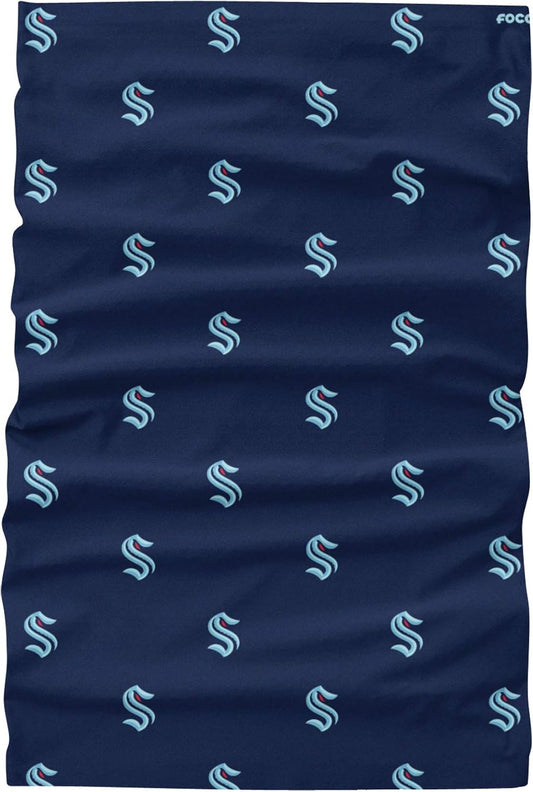 FOCO NHL Seattle Kraken Mini Print Gaiter Scarf - Blue
