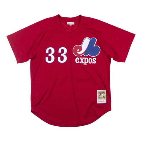 Larry Walker Montreal Expos MLB Mitchell & Ness Men's Red Authentic BP Jersey