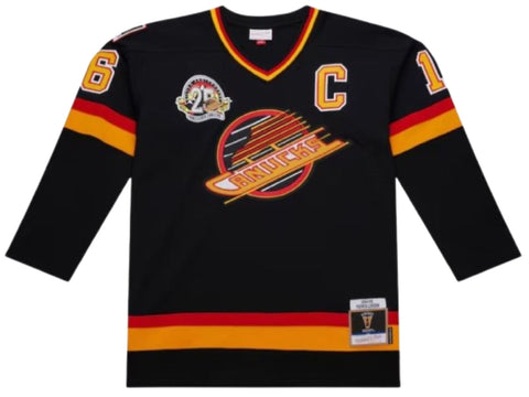 Mitchell & Ness NHL Vancouver Canucks Trevor Linden Power Play #16 1994-95 25th Anniversary (Skate) Jersey - Black