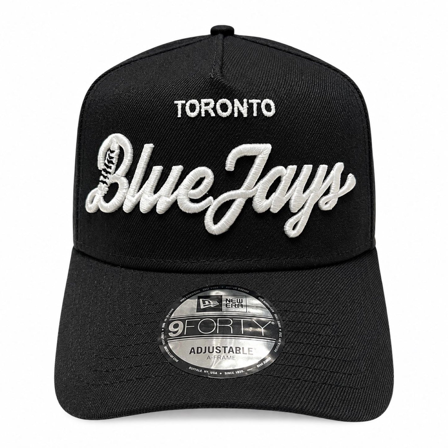 New Era 9FORTY A-Frame MLB Toronto Blue Jays Local Play Adjustable Snapback Hat - Black