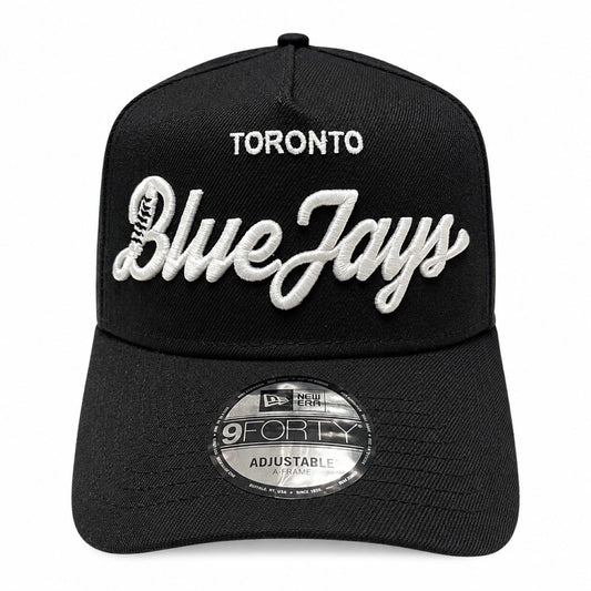 New Era 9FORTY A-Frame MLB Toronto Blue Jays Local Play Adjustable Snapback Hat - Black