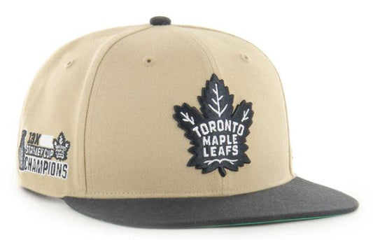 '47 Captain NHL Toronto Maple Leafs Black Sand Snapback Hat w/ Sidepatch - Khaki/Black