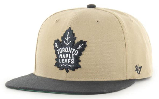 '47 Captain NHL Toronto Maple Leafs Black Sand Snapback Hat w/ Sidepatch - Khaki/Black