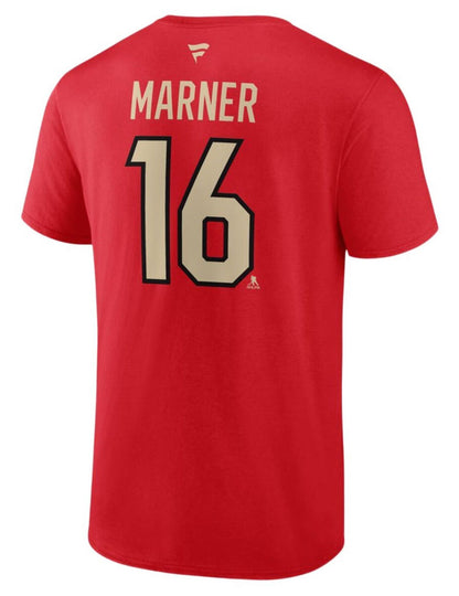 Fanatics Men's Mitchell Marner #16 Canada NHL 4 Nations Face-Off Authentic Stack Name & Number Tee - Red