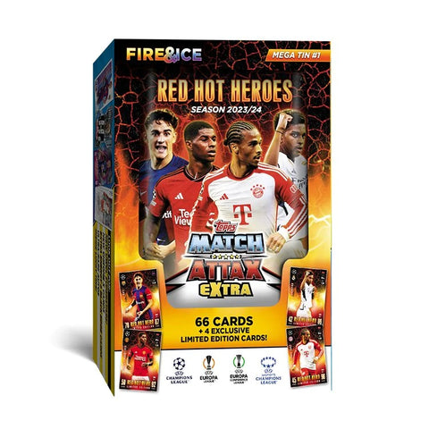 Match Attax Extra 2024 Fire & Ice Mega Tin - Red Hot Heros