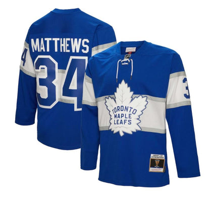 Men's Toronto Maple Leafs Auston Matthews Mitchell and Ness 2017 Blue Line Player Jersey