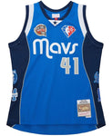 Mitchell & Ness Men's NBA Dallas Mavericks Dirk Nowitzki #41 1998-2019 Hall Of Fame Class of 2023 Hardwood Classics Swingman Jersey - Blue