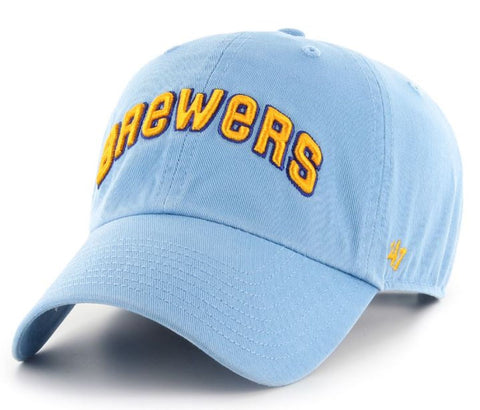 47 Clean Up MLB Milwaukee Brewers Cooperstown Adjustable Hat - Light Blue