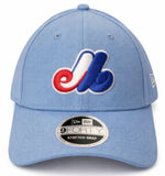 New Era MLB Montreal Expos 9FORTY Stretch-Snap Adjustable Snapback Hat - Light Blue