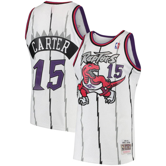 Men's Toronto Raptors Vince Carter #15 White Mitchell & Ness Swingman Jersey