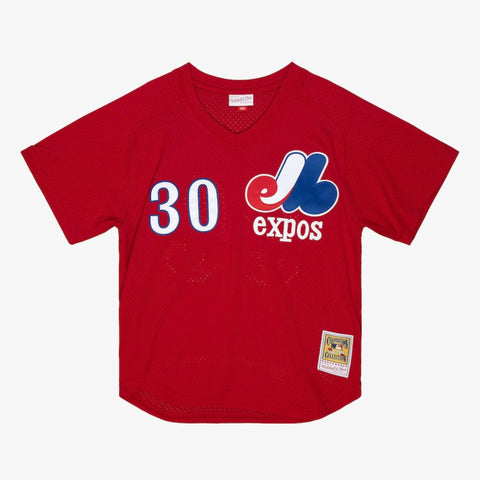 Men's Tim Raines Red Montreal Expos Cooperstown Collection Authentic Pullover Jersey
