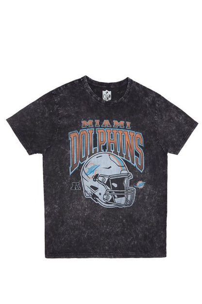 Miami Dolphins Graphic Acid Wash Tee