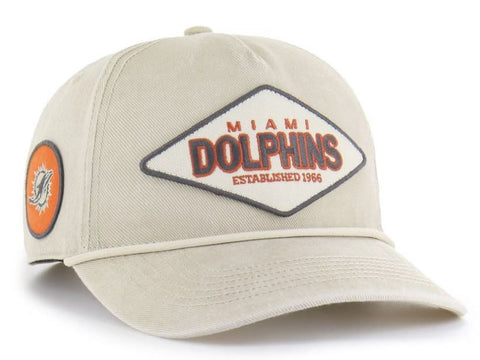 '47 NFL Miami Dolphins Cairn Hitch RF Adjustable Snapback Hat - Beige