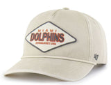 '47 NFL Miami Dolphins Cairn Hitch RF Adjustable Snapback Hat - Beige