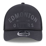 New Era 9FORTY M-Crown NHL A-Frame Edmonton Oilers Minimalist Mesh Back Rope Adjustable Snapback Hat - Black