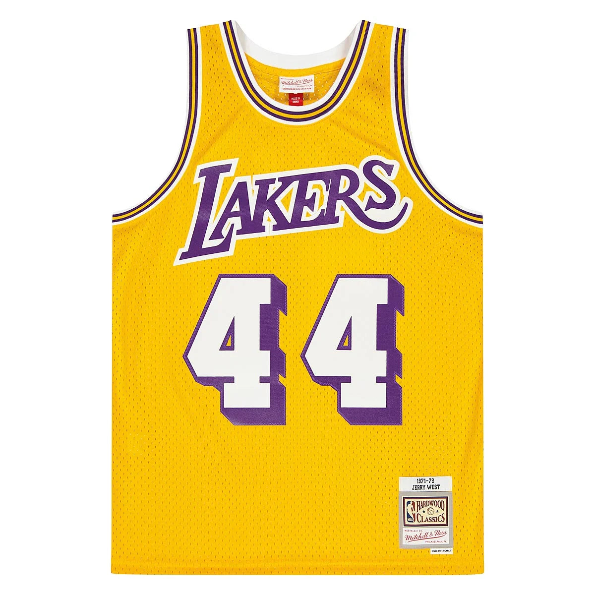 Men's Mitchell & Ness NBA Jerry West Los Angeles Lakers 1971-72 Hardwood Classics Swingman Jersey - Gold