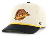 '47 NHL Vancouver Canucks Natural Rope TT Hitch Adjustable Snapback Hat - Beige/Black