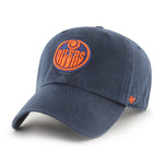 47 Clean Up NHL Edmonton Oilers Adjustable Cap - Navy with Orange Logo