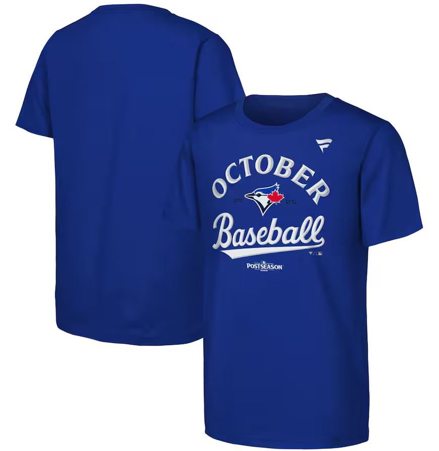 Fanatics Youth Toronto Blue Jays 2025 Postseason October Baseball T-Shirt - Royal Blue