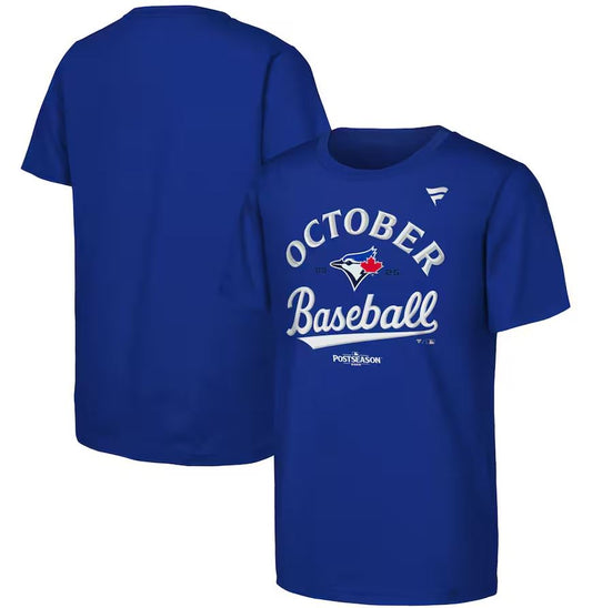 Fanatics Youth Toronto Blue Jays 2025 Postseason October Baseball T-Shirt - Royal Blue