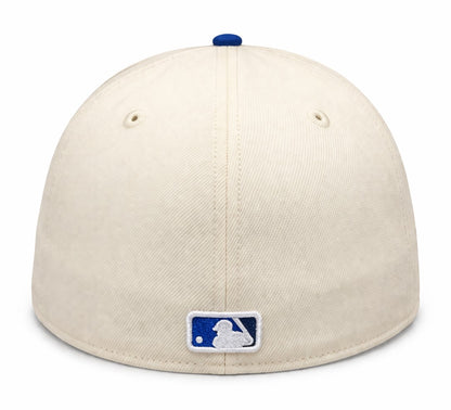 New Era 59FIFTY MLB Toronto Blue Jays Two Tone 50th Anniversary Side Patch Custom Collection Fitted Hat - Off White/Blue