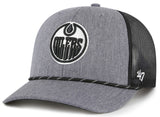 '47 Trucker NHL Edmonton Oilers Carbon Rope Adjustable Mesh Back Cap - Grey