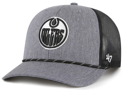 '47 Trucker NHL Edmonton Oilers Carbon Rope Adjustable Mesh Back Cap - Grey