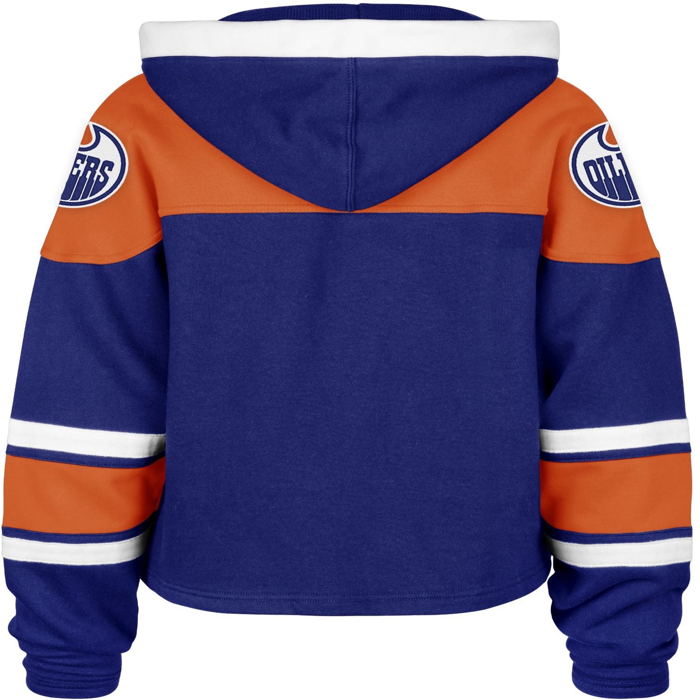 '47 NHL Edmonton Oilers Women's Cropped Superior Lace Hoodie - Blue