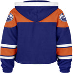 '47 NHL Edmonton Oilers Women's Cropped Superior Lace Hoodie - Blue