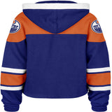 '47 NHL Edmonton Oilers Women's Cropped Superior Lace Hoodie - Blue