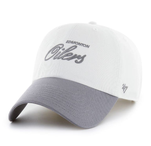 '47 NHL Edmonton Oilers Foundational TT Clean Up Hat - White/Grey