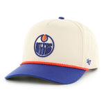 '47 NHL Edmonton Oilers Natural Rope TT Hitch Adjustable Snapback Hat - Beige/Blue